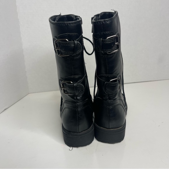 SODA COMBAT BOOTS Black strappy size 3 - Picture 5 of 7